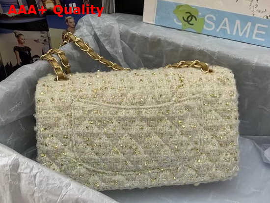 Chanel Classic Flap Bag in Beige Tweed Replica