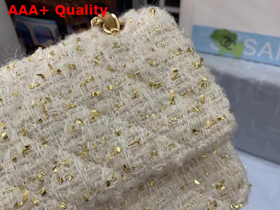 Chanel Classic Flap Bag in Beige Tweed Replica