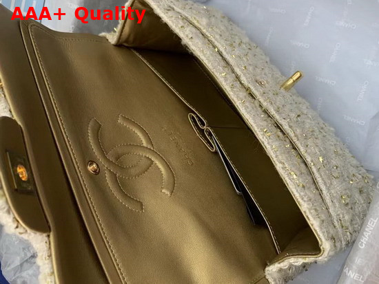 Chanel Classic Flap Bag in Beige Tweed Replica
