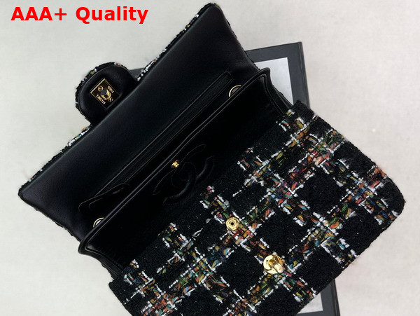 Chanel Classic Flap Bag in Black Multicolor Tweed Replica