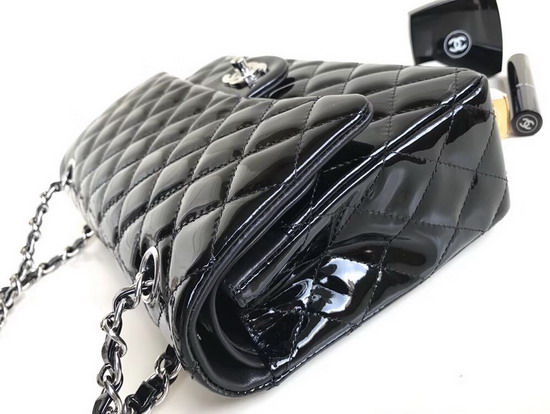 Chanel Classic Flap Bag in Black Patent Leather