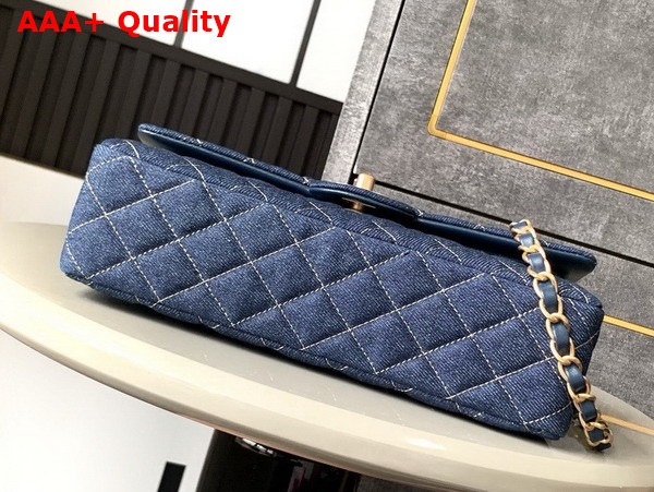Chanel Classic Flap Bag in Blue Denim A01112 Replica