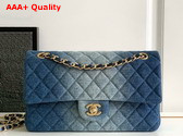 Chanel Classic Flap Bag in Blue Denim Replica