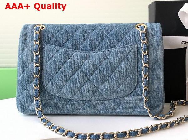 Chanel Classic Flap Bag in Blue Denim with Jewelry Replica