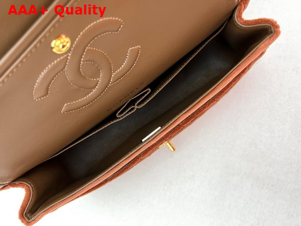 Chanel Classic Flap Bag in Brown Velvet Replica