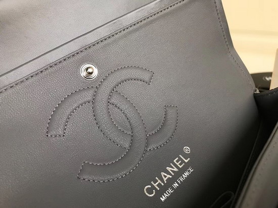 Chanel Classic Flap Bag in Grey Patent Leather