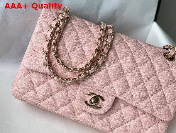 Chanel Classic Flap Bag in Light Pink Grained Calfskin with Gold Tone Metal Replica