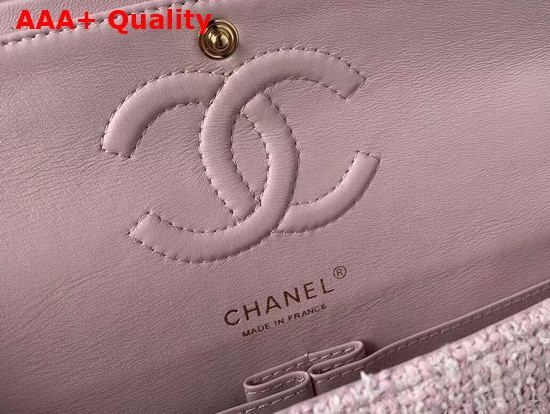 Chanel Classic Flap Bag in Pink Tweed Replica