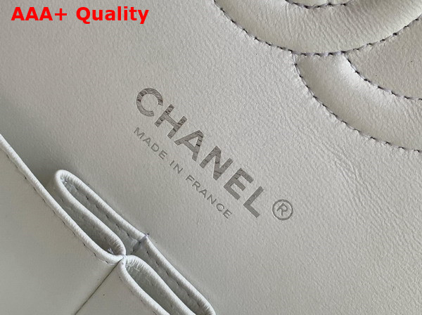 Chanel Classic Flap Bag in White Canvas with Multicolor Fish Print Replica