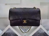 Chanel Classic Flap Black Snakeskin for Sale