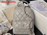 Chanel Classic Mini Backpack in Light Grey Lambskin AP3753 Replica