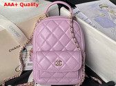 Chanel Classic Mini Backpack in Light Pink Lambskin Gold Tone Metal AP3753 Replica