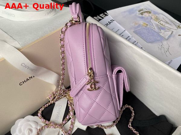 Chanel Classic Mini Backpack in Light Pink Lambskin Gold Tone Metal AP3753 Replica