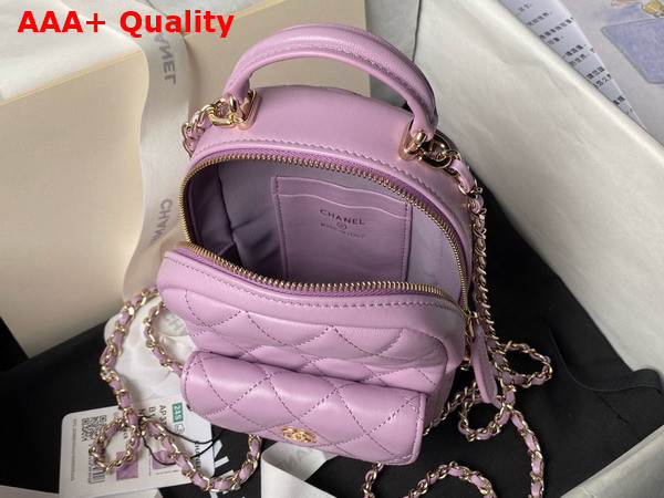 Chanel Classic Mini Backpack in Light Pink Lambskin Gold Tone Metal AP3753 Replica