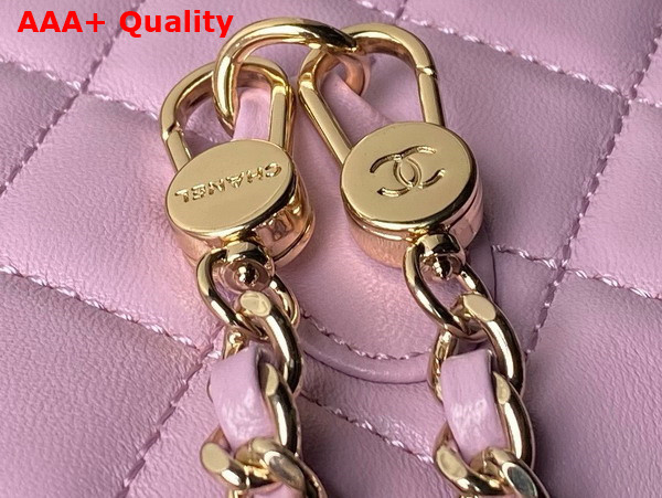 Chanel Classic Mini Backpack in Light Pink Lambskin Gold Tone Metal AP3753 Replica