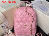 Chanel Classic Mini Backpack in Pink Lambskin Gold Tone Metal AP3753 Replica