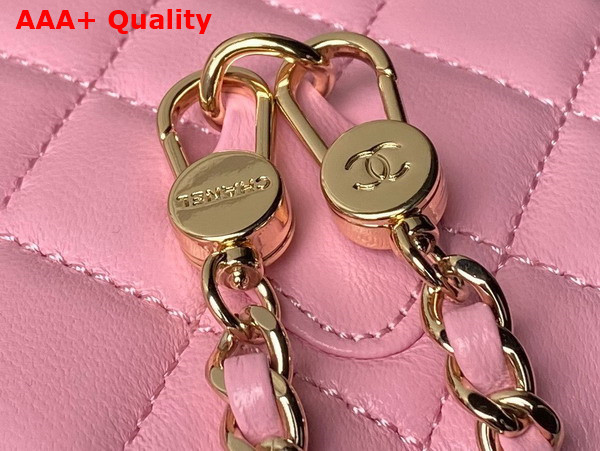 Chanel Classic Mini Backpack in Pink Lambskin Gold Tone Metal AP3753 Replica
