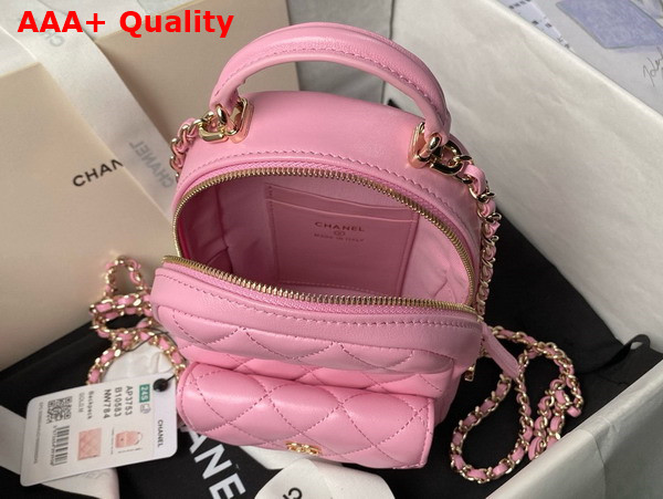 Chanel Classic Mini Backpack in Pink Lambskin Gold Tone Metal AP3753 Replica