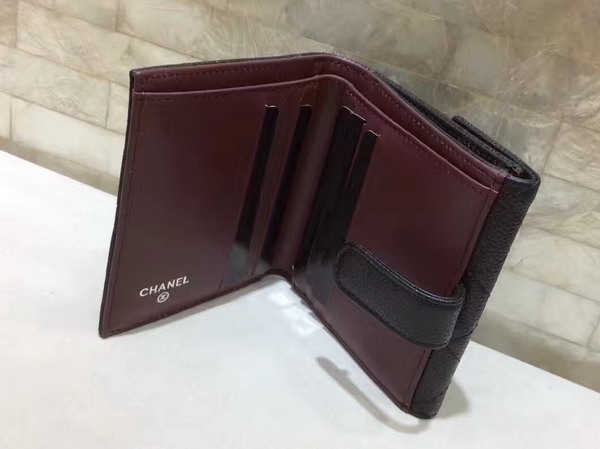 Chanel Classic Small Wallet Black Caviar Leather Silver Tone Metal For Sale