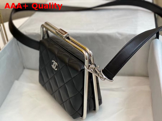 Chanel Clutch Lambskin and Silver Tone Metal Black Ref AS1732 Replica