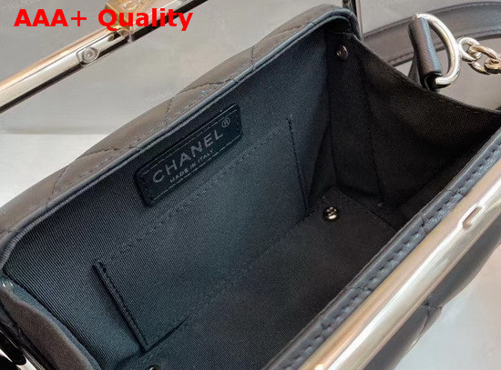 Chanel Clutch Lambskin and Silver Tone Metal Black Ref AS1732 Replica