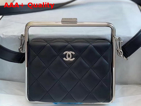 Chanel Clutch Lambskin and Silver Tone Metal Black Ref AS1732 Replica