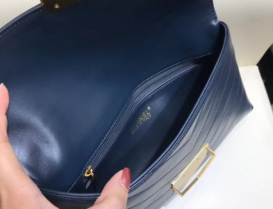 Chanel Clutch in Blue Calfskin A57493