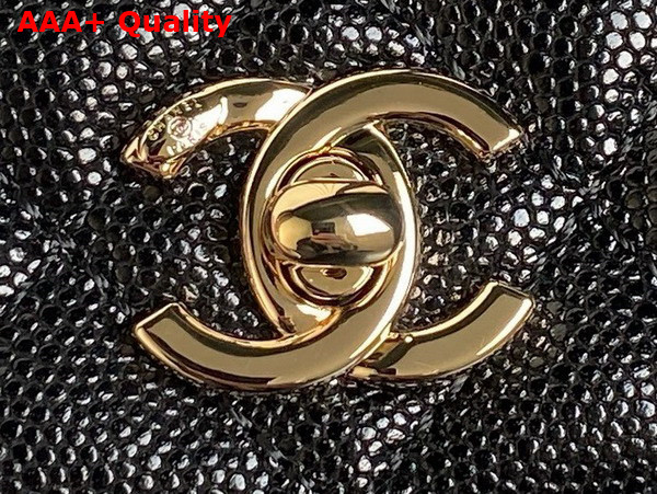Chanel Clutch with Chain Black Grained Calfskin Gold Tone Metal AP4402 Replica