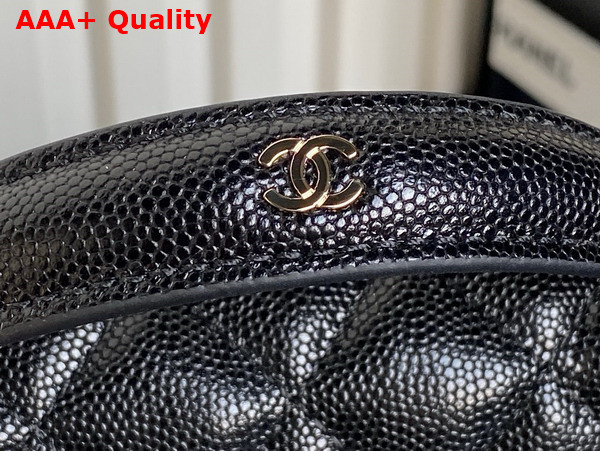 Chanel Clutch with Chain Black Grained Calfskin Gold Tone Metal AP4402 Replica