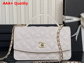 Chanel Clutch with Chain Grained Calfskin Gold Tone Metal White AP4402 Replica