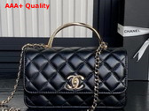Chanel Clutch with Chain Lambskin Diamante and Gold Metal Black AP4293 Replica