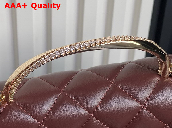Chanel Clutch with Chain Lambskin Diamante and Gold Metal Burgundy AP4293 Replica