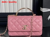 Chanel Clutch with Chain Lambskin Diamante and Gold Metal Light Pink AP4293 Replica