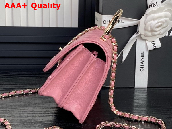 Chanel Clutch with Chain Lambskin Diamante and Gold Metal Light Pink AP4293 Replica