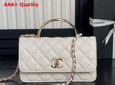 Chanel Clutch with Chain Lambskin Diamante and Gold Metal White AP4293 Replica