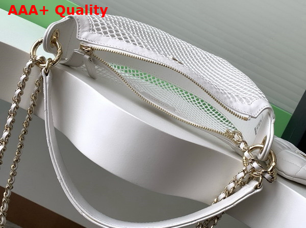 Chanel Clutch with Chain Mesh Shiny Lambskin Gold Tone Metal White AP4573 Replica
