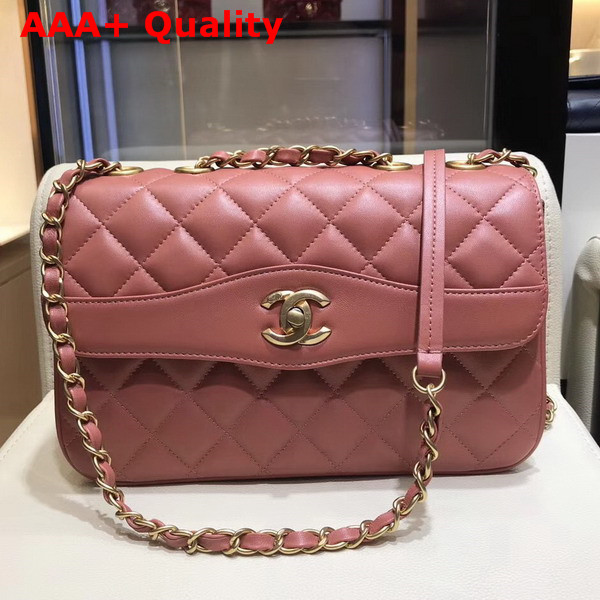 Chanel Coco Vintage Flap Bag Lambskin Gold Tone Metal Rosewood Replica