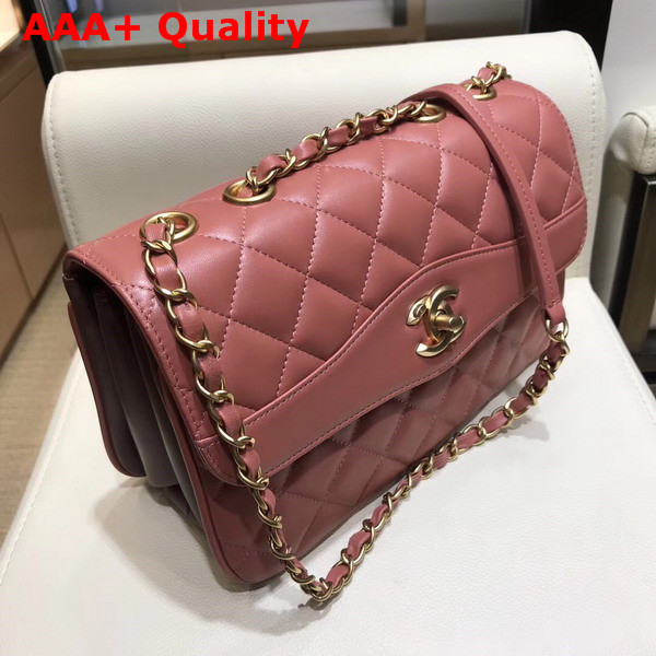 Chanel Coco Vintage Flap Bag Lambskin Gold Tone Metal Rosewood Replica