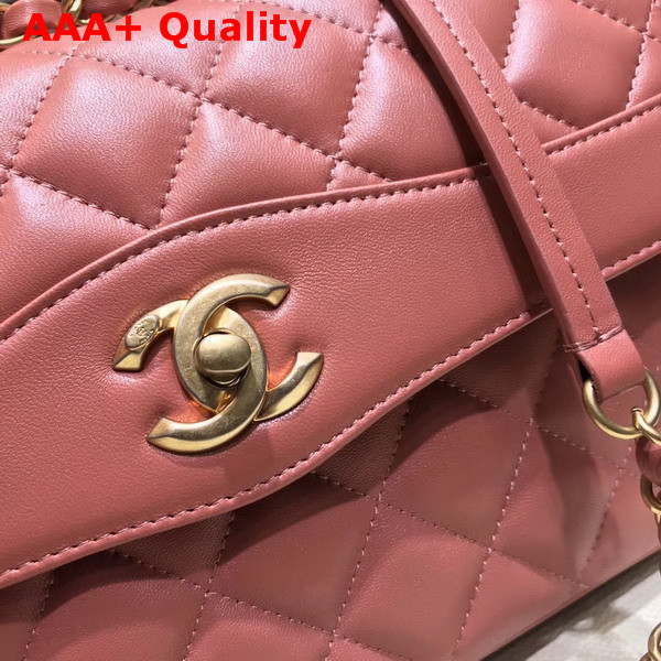 Chanel Coco Vintage Flap Bag Lambskin Gold Tone Metal Rosewood Replica