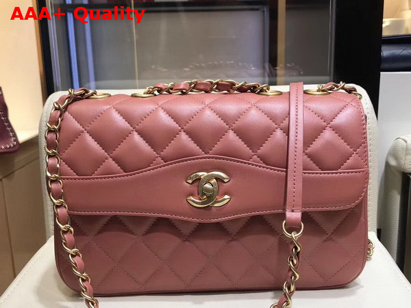 Chanel Coco Vintage Flap Bag Lambskin Gold Tone Metal Rosewood Replica