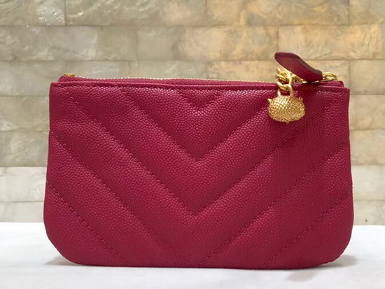 Chanel Coin Purse in Red Grained Calfskin