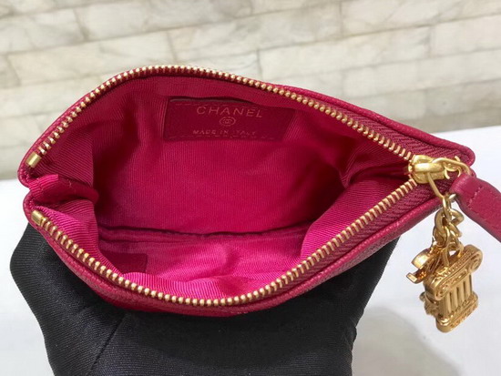 Chanel Coin Purse in Red Grained Calfskin