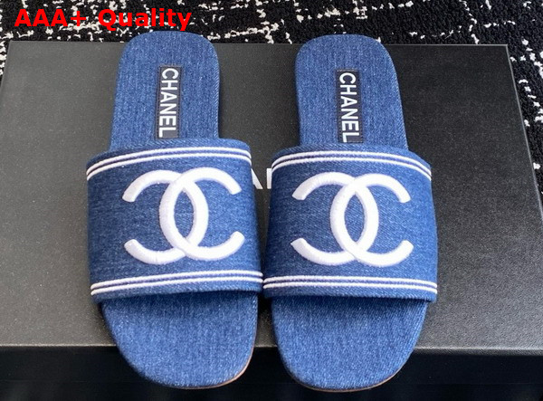 Chanel Denim Mule in Blue Replica