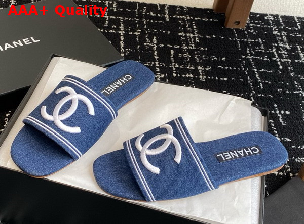 Chanel Denim Mule in Blue Replica