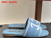 Chanel Denim Mule in Light Blue Replica
