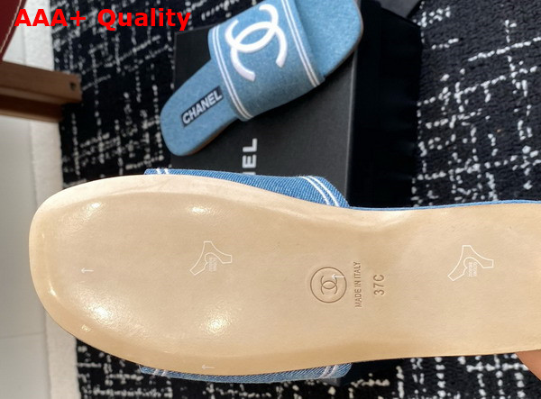 Chanel Denim Mule in Light Blue Replica