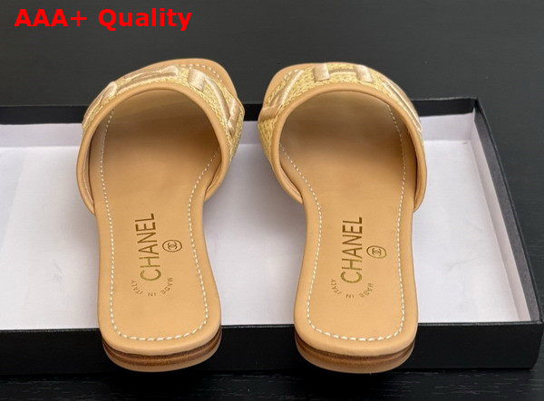 Chanel Embroidered Mule in Beige Replica