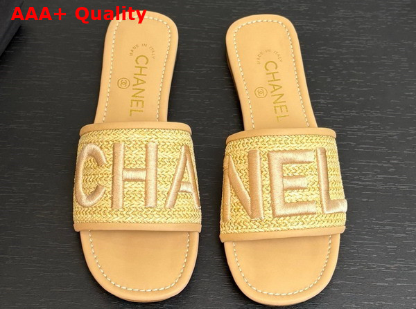 Chanel Embroidered Mule in Beige Replica