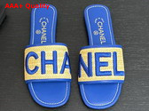 Chanel Embroidered Mule in Blue Replica