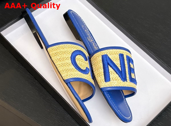 Chanel Embroidered Mule in Blue Replica